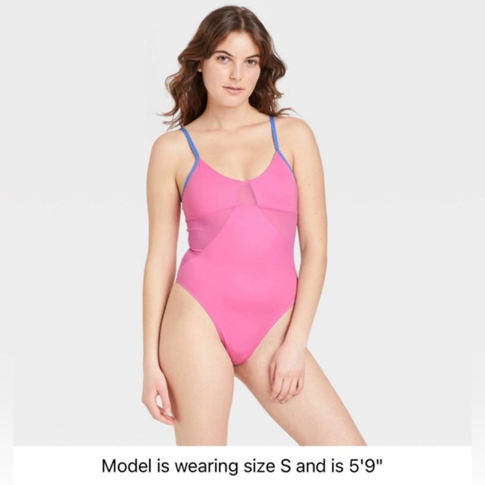 NWT Women's Mesh Bodysuit -‎ Colsier Pink S